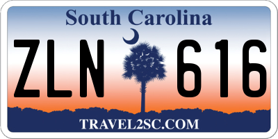 SC license plate ZLN616