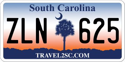 SC license plate ZLN625