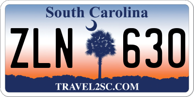 SC license plate ZLN630
