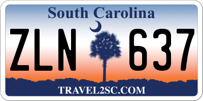 SC license plate ZLN637