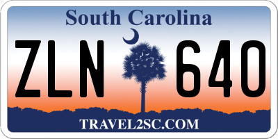SC license plate ZLN640