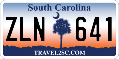 SC license plate ZLN641