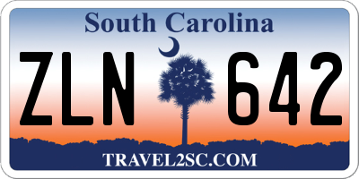 SC license plate ZLN642