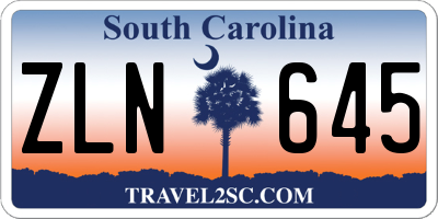 SC license plate ZLN645