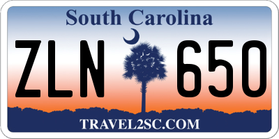 SC license plate ZLN650