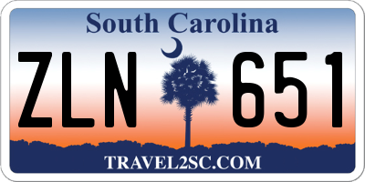 SC license plate ZLN651