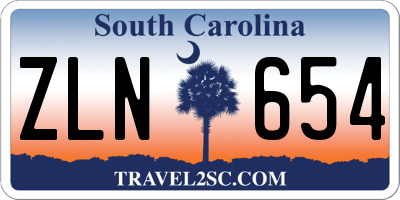 SC license plate ZLN654