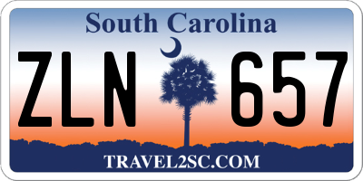 SC license plate ZLN657