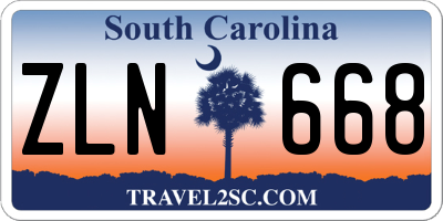 SC license plate ZLN668