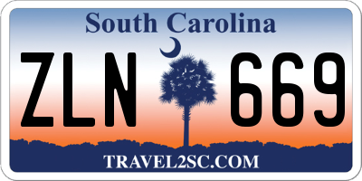SC license plate ZLN669