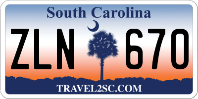 SC license plate ZLN670