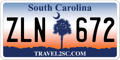 SC license plate ZLN672