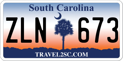 SC license plate ZLN673