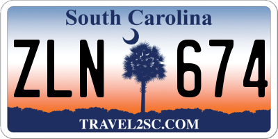 SC license plate ZLN674