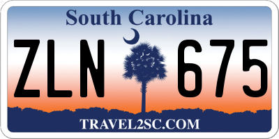 SC license plate ZLN675