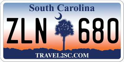 SC license plate ZLN680