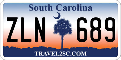SC license plate ZLN689
