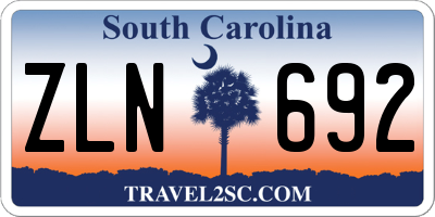 SC license plate ZLN692