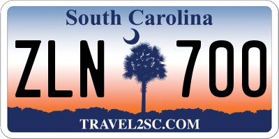 SC license plate ZLN700
