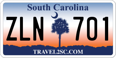 SC license plate ZLN701