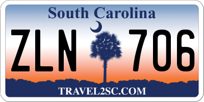 SC license plate ZLN706