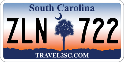 SC license plate ZLN722