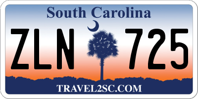 SC license plate ZLN725
