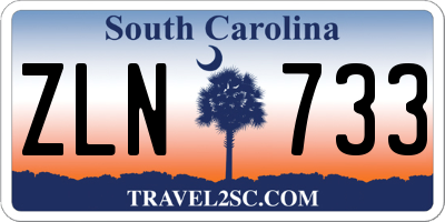 SC license plate ZLN733