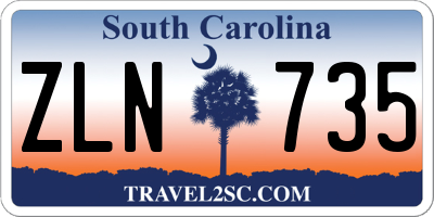 SC license plate ZLN735