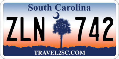 SC license plate ZLN742