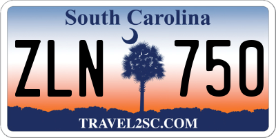 SC license plate ZLN750