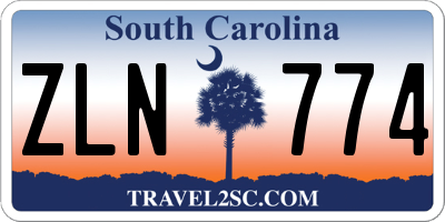 SC license plate ZLN774
