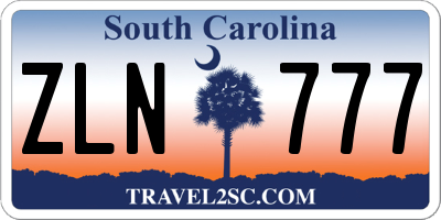 SC license plate ZLN777
