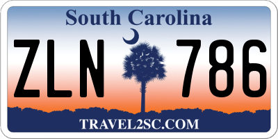SC license plate ZLN786
