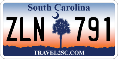 SC license plate ZLN791