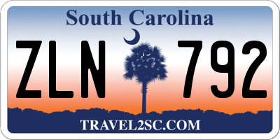 SC license plate ZLN792