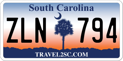 SC license plate ZLN794