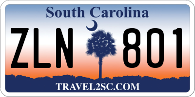 SC license plate ZLN801