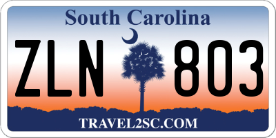 SC license plate ZLN803