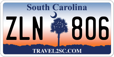 SC license plate ZLN806