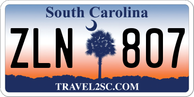 SC license plate ZLN807