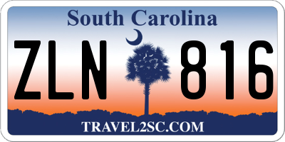 SC license plate ZLN816