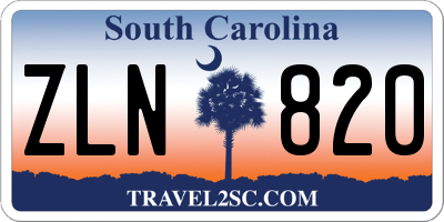 SC license plate ZLN820
