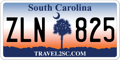 SC license plate ZLN825