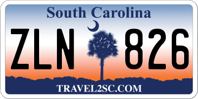 SC license plate ZLN826