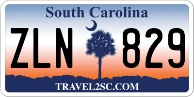 SC license plate ZLN829