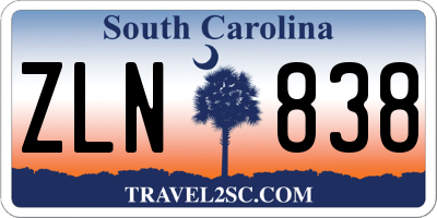 SC license plate ZLN838