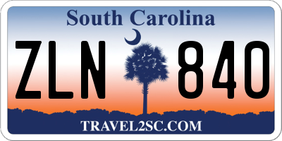 SC license plate ZLN840