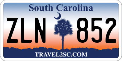 SC license plate ZLN852