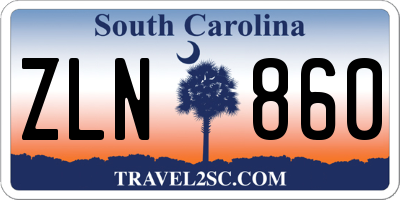 SC license plate ZLN860